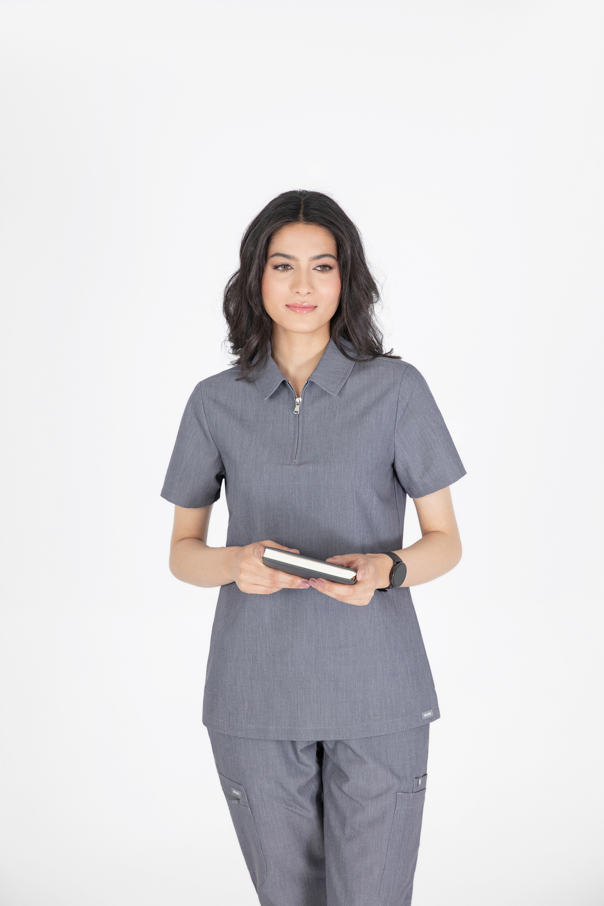 Kiro Zip Neck Polo Scrub Women