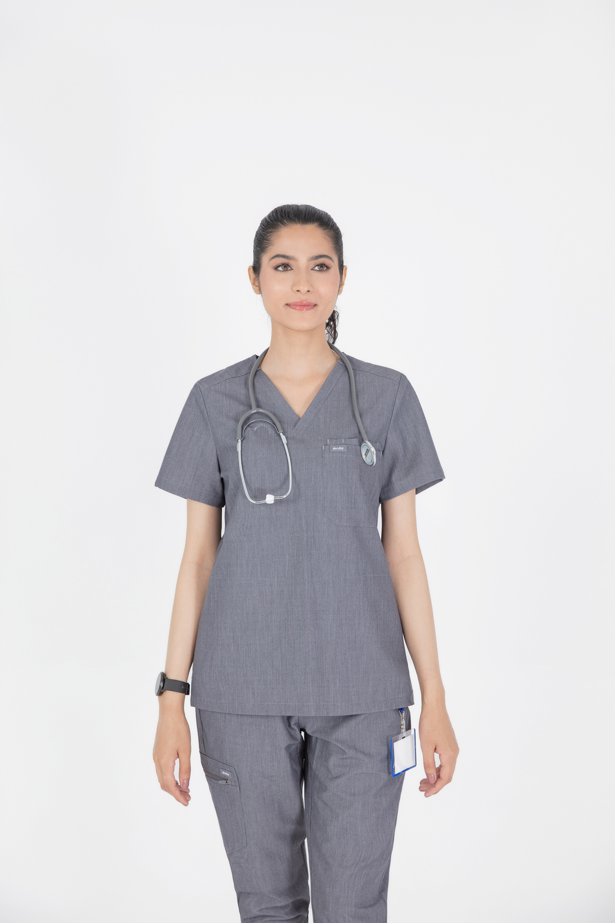 Kuro V Neck side pocket Scrub for Women